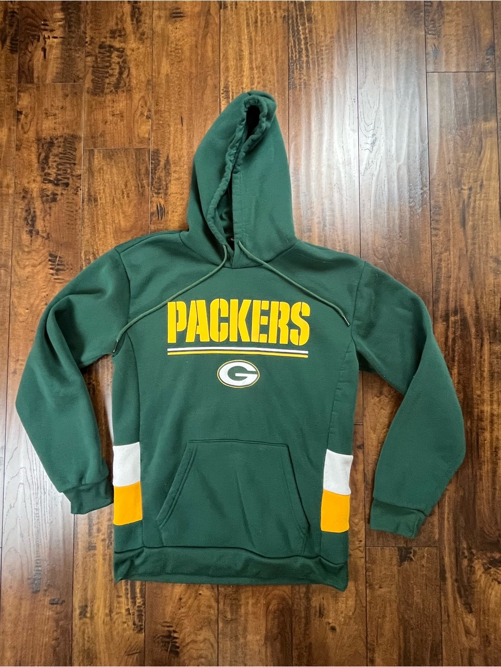 GREEN BAY PACKERS Hooded Sweatshirt Hoodie NFL Team Apparel Green Gold Sz Medium